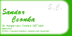 sandor csonka business card